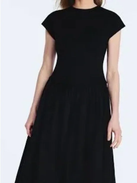 NWT Scoop Women’s Black Maxi Dress with Short Dolman Sleeves, large 12-14 - Picture 2 of 4